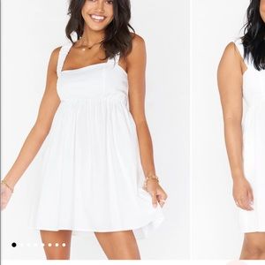 Fling Mini Dress. Show me your mumu. Size medium. New with tags. White color.